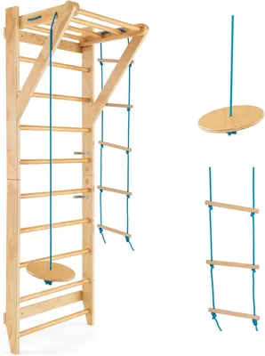 Image de FANTASK : Mur d'escalade, structure de jeux en bois, échelle de corde, structure d'escalade intérieure et extérieure