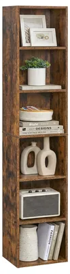 Produktbild von VASAGLE Regal mit 6 Ebenen, Aufbewahrungsregal offen, Bücherregal für Wohnzimmer, Esszimmer, Homeoffice, 30,2 x 24 x 160,7 cm, vintagebraun
