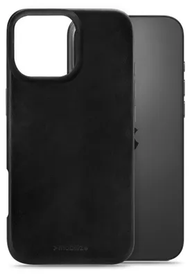 Produktbild von Mobilize Premium iPhone 16 Pro Max MagSafe Hülle Echtes Leder Backcover - Schwarz