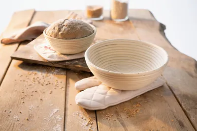 Produktbild von Gärkorb aus Peddigrohr, klein, Ø 18 cm, Brotform