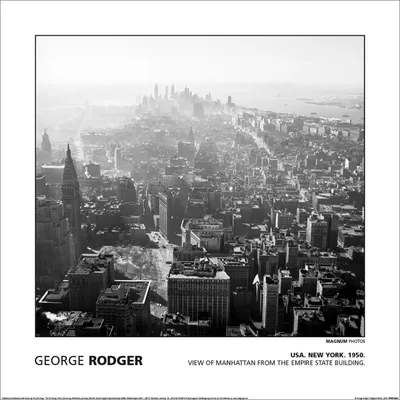 Produktbild von MAGNUM - "George Rodger -  Usa New York Manhattan 1950" bedruckt PM12762 (50 cm x 50 cm x 0,21 cm) (Schwarz/Weiß)
