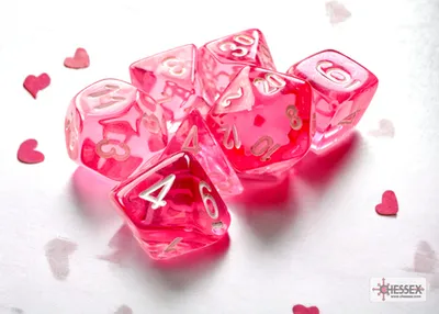 Produktbild von Chessex - Translucent - Mini 7 Die-Set - Pink/White