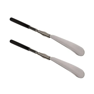 Produktbild von 2er Set Teleskop Schuhanzieher 31-79 cm Schuhlöffel Schuhanziehhilfe Ausziehbar Schuh Anziehhilfe Schwarz
