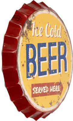 Produktbild von Kronkorken Ice Cold Beer Served here gelb