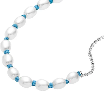 Produktbild von PANDORA Damenarmband mit Perlen, Textilband, 925er Silber