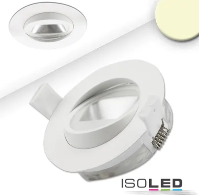 Zdjęcie produktu dla Reflektor LED do wbudowania asymetryczny COB, biały, 8W, 50°, IP44, okrągły, ciepły biały, ściemnialny