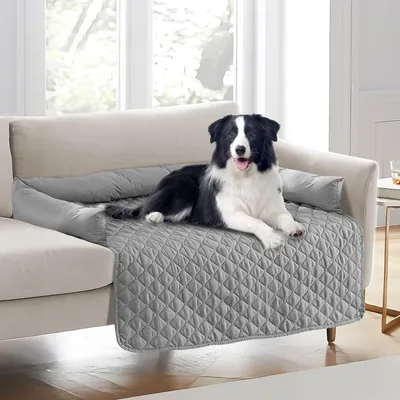 Imagen del producto de Cama para perros con funda impermeable, colchón antideslizante, de 75 x 75 cm, para mascotas