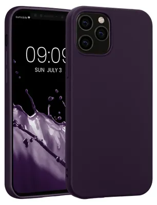 Produktbild von kwmobile Handyhülle für Apple iPhone 12 / iPhone 12 Pro Hülle - Silikon Case metallisch schimmernd - Schutzhülle Cover - Metallic Brombeere