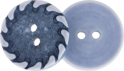 Image de Boutons - lot de 3 pièces - 23 mm (diamètre) - Bleu, Blanc