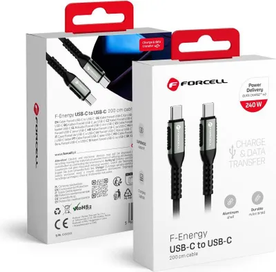 Image de FORCELL F-ENERGY C263 câble Type C vers Type C QC4.0 PD 5A 240W Cafule 2 m noir
