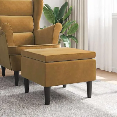 Immagine prodotto di Sgabello vellutato con gambe in legno