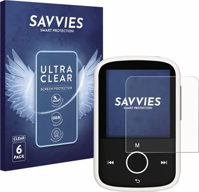 Produktbild von 6x Für Majority MP3 16GB Schutzfolie Savvies Displayschutz Display Schutz Folie Klar Transparent