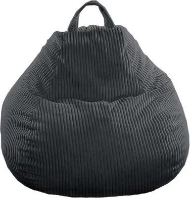 Image de Pouf poire déhoussable velours côtelé BANANAIR 105x85 cm gris foncé