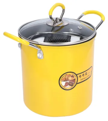 Fritteuse mit Korb, 3L, Edelstahl, Ölfilterdeckel
