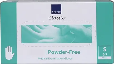 Produktbild von ABENA Vinyl-Handschuhe puderfrei transparent (VPE: 100 Stück)>>>>Gr. S