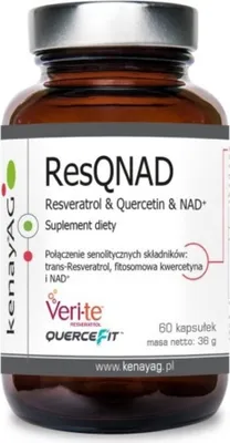 Zdjęcie produktu dla Suplementy diety Kenay Resqnad Resveratrol Quercetin Nad 60 Kaps. BI3418
