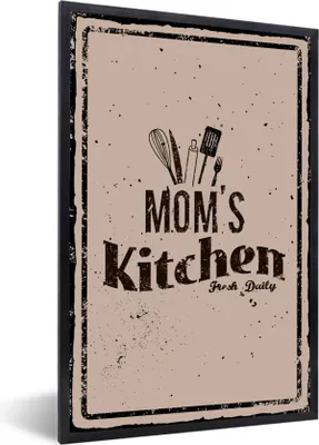 Produktbild von MuchoWow® Gerahmtes Poster Küche - Mutter - Retro 60x90 cm - Poster mit Schwarzem Bilderrahmen Wandposter Rahmen Foto Bilder - Kunst