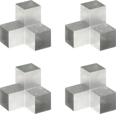 Produktbild von "im Angebot" Pfostenverbinder 4 Stk. Y-Form Verzinktes Metall 101x101 mm - Zaunzubehör CC683