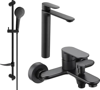 Image de Mexen Milo DF05 set de baignoire, Noir - 71313DF05-70
