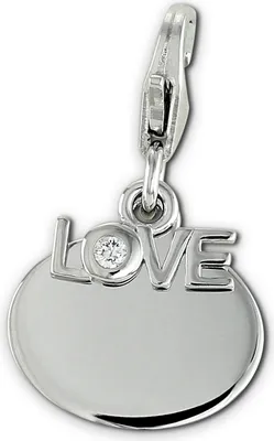 Image de SilberDream Charms Pendentif Zirconia 925 Argent Charm LOVE blanc Femme FC900W