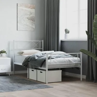 Obrázek produktu pro Kovový rám postele s čelem a nožkami, rozměry 80 x 200 cm