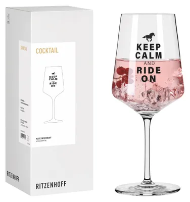 Cocktailglas 500 ml mit Pferdemotiv – Kristallglas, spülmaschinenfest