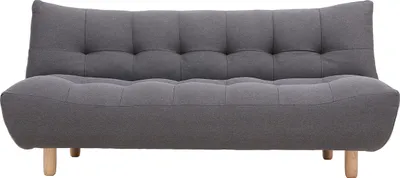 Produktbild von Miliboo - Design-Schlafsofa skandinavisch Dunkelgrau und Eiche YUMI