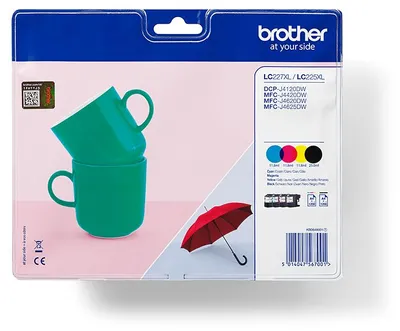 Produktbild von Brother LC-227XLVALBP, Schwarz, Cyan, Magenta, Gelb, 4 Stück(e), 1200 Seiten, 1200 Seiten, Multipack