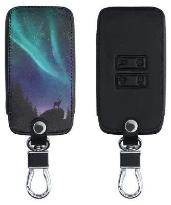 Produktbild von kwmobile Autoschlüssel Hülle kompatibel mit Renault 4-Tasten Smartkey Autoschlüssel (nur Keyless Go) - Kunstleder Schutzhülle Schlüsselhülle