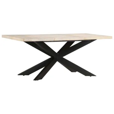 Zdjęcie produktu dla Stół jadalniany, 180 x 90 x 76 cm, lite, bielone drewno mango