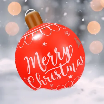 Aufblasbare Weihnachtskugel 66 cm rot für Außen