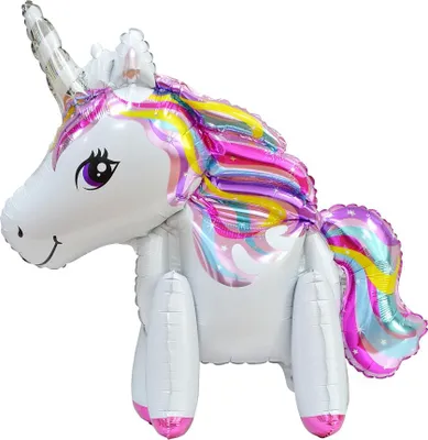 Zdjęcie produktu dla Balon foliowy Jednorożec, 65 cm, biały, stojący