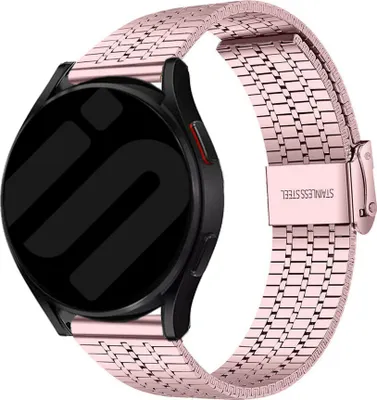 Produktbild von Strap-it Edelstahlarmband - Kompatibel mit Samsung Galaxy Watch Armband 42mm Ersatzarmband Edelstahl - Verstellbarer Verschluss - Hochwertiges Material - für Smartwatch 20mm Armband Rosa
