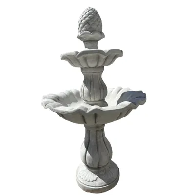 Produktbild von Schöner Springbrunnen mit Zapfen, für den Garten, Balkon oder Eingangsbereich aus Steinguss Neu Frostfest Witterungsbeständig, Gartenfigur ST-107023