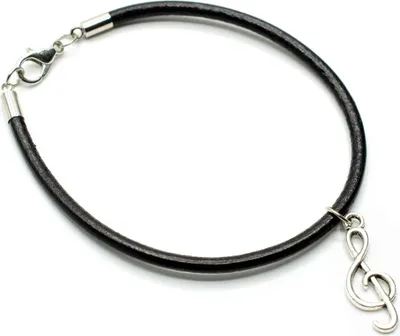 Produktbild von Notenschlüssel Armband Anhänger Miniblings Glücksarmband Violinschlüssel schwarz
