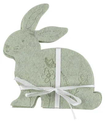 Produktbild von Deko-Untersetzer Tisch Hase aus Filz 12 x 13,5 cm hellgrün 3er Set