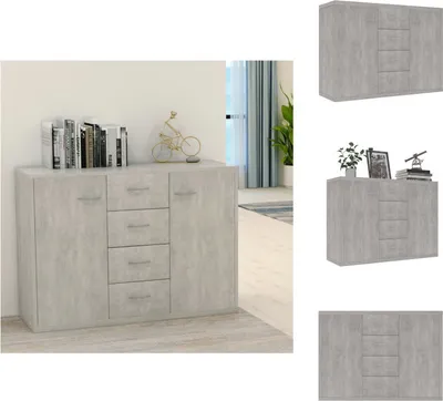Produktbild von vidaXL Sideboard Betongrau 88x30x65 cm Holzwerkstoff -  Sideboards