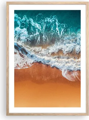 Produktbild von Gerahmtes Poster - Rahmen in heller Eiche - Sand Wasser Strand - 50x70 cm - Wand Bild - Wanddeko - Wandbilder - Kunstposter - Wandposter - Bilderrahmen - Bilder - Kunstdruck - P2NPA50x70-5021