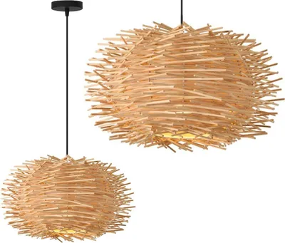 Produktbild von tooLight Pendellampe App884-1Cp Natürlich 1-Lichtquelle E27 38X38X20-110Cm Einstellbar