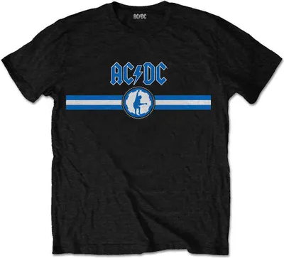Zdjęcie produktu dla AC/DC Blue Logo & Stripe Black S Koszulka