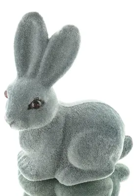 Produktbild von SCHEULEN Oster-Deko Hase Wuschel Grau 11 cm - Kunststoff