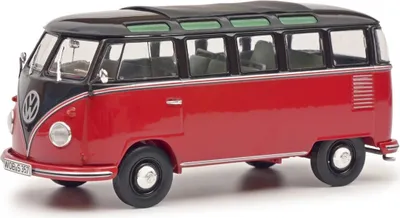 Produktbild von VOLKSWAGEN T1b Samba Schwarz und rot, SCH7857, Maßstab1/32, SCHUCO