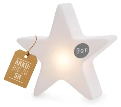 Produktbild von 8 seasons design LED Stern Mini-Leuchte Shining Star Micro XS – Dekolampe 9 cm – kabellos mit Akku, USB-C aufladbar – Tischdeko, Adventsbeleuchtung, l