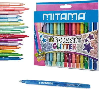 Image de Marqueurs paillettes, 16 couleurs différentes, 3 mm, triangulaires, MITAMA 62845