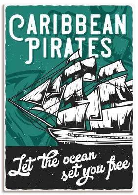 Produktbild von ARTland Leinwandbild Piratenschiff Größe: 90x130 cm