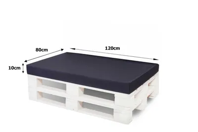 Zdjęcie produktu dla Poduszki na paletę ciemnoniebieska | siedzisko 120x80 / oparcie 120x40cm | poduszka na europlatę | zestaw poduszek na palety | poduszki ogrodowe