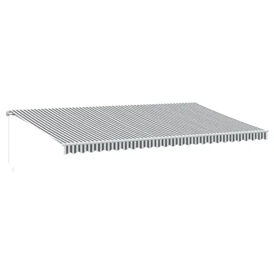 Obrázok produktu pre Ručne zaťahovacia markíza antracit a biela 600x350 cm