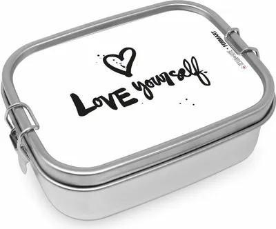 Obrázok produktu pre PPD Love Yourself Steel Lunch Box, Brotdose, Lunchbox, Vesperdose, Edelstahl, 900 ml, 491333