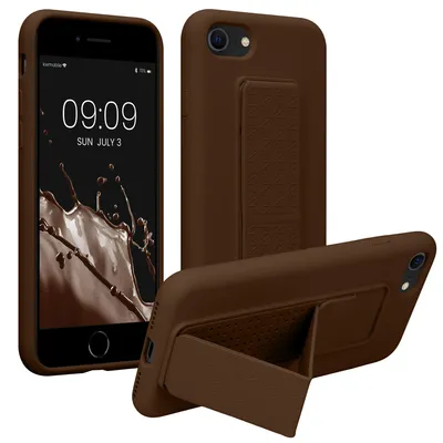 Produktbild von kwmobile Handyhülle für Apple iPhone SE (2022) / SE (2020) / 8 / 7 Hülle - TPU Silikon Case mit Fingerhalter und Stand - Schutzhülle Cover in