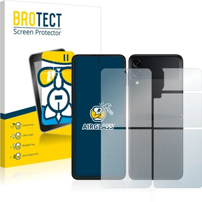 Produktbild von BROTECT Schutzglas für Samsung Galaxy Z Flip 3 5G (Display+Rückseite) Schutzfolie Panzer Folie Glas Display Schutz klar
